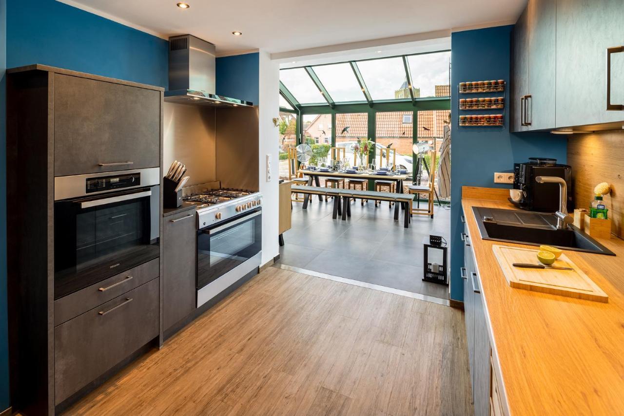 Villa Auszeithaus Pilsum mit großem Wintergarten - 8 Personen Krummhörn Exterior foto